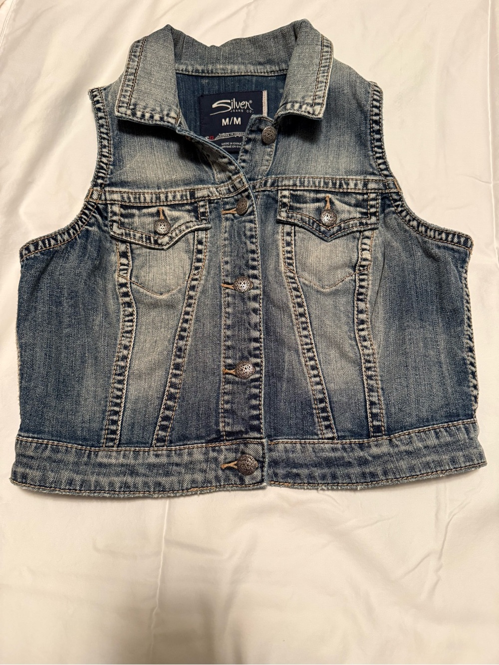 Silver Jeans Light Blue Denim Vest